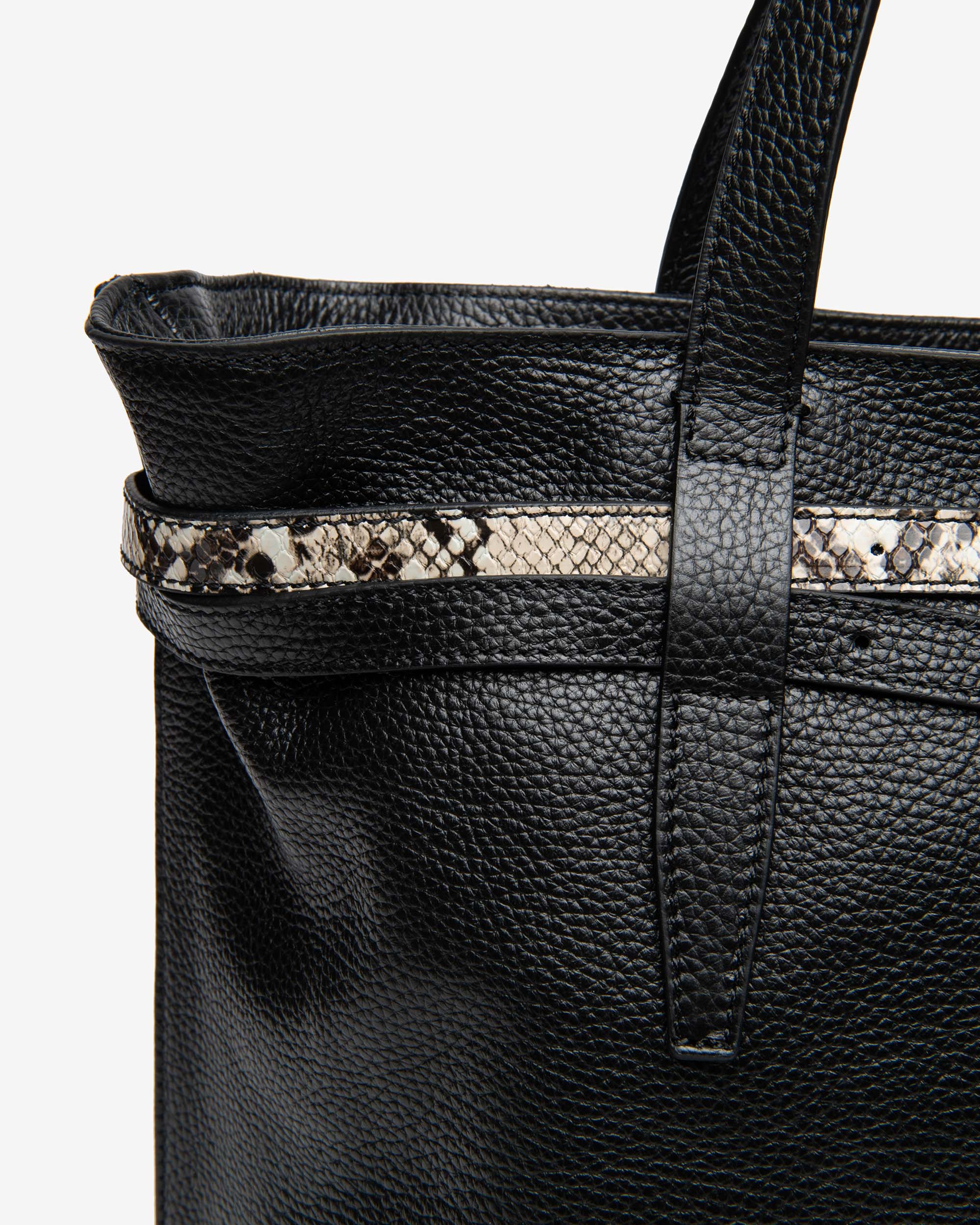Borsa a Spalla da Donna in Pelle e Materiale Tecnico
