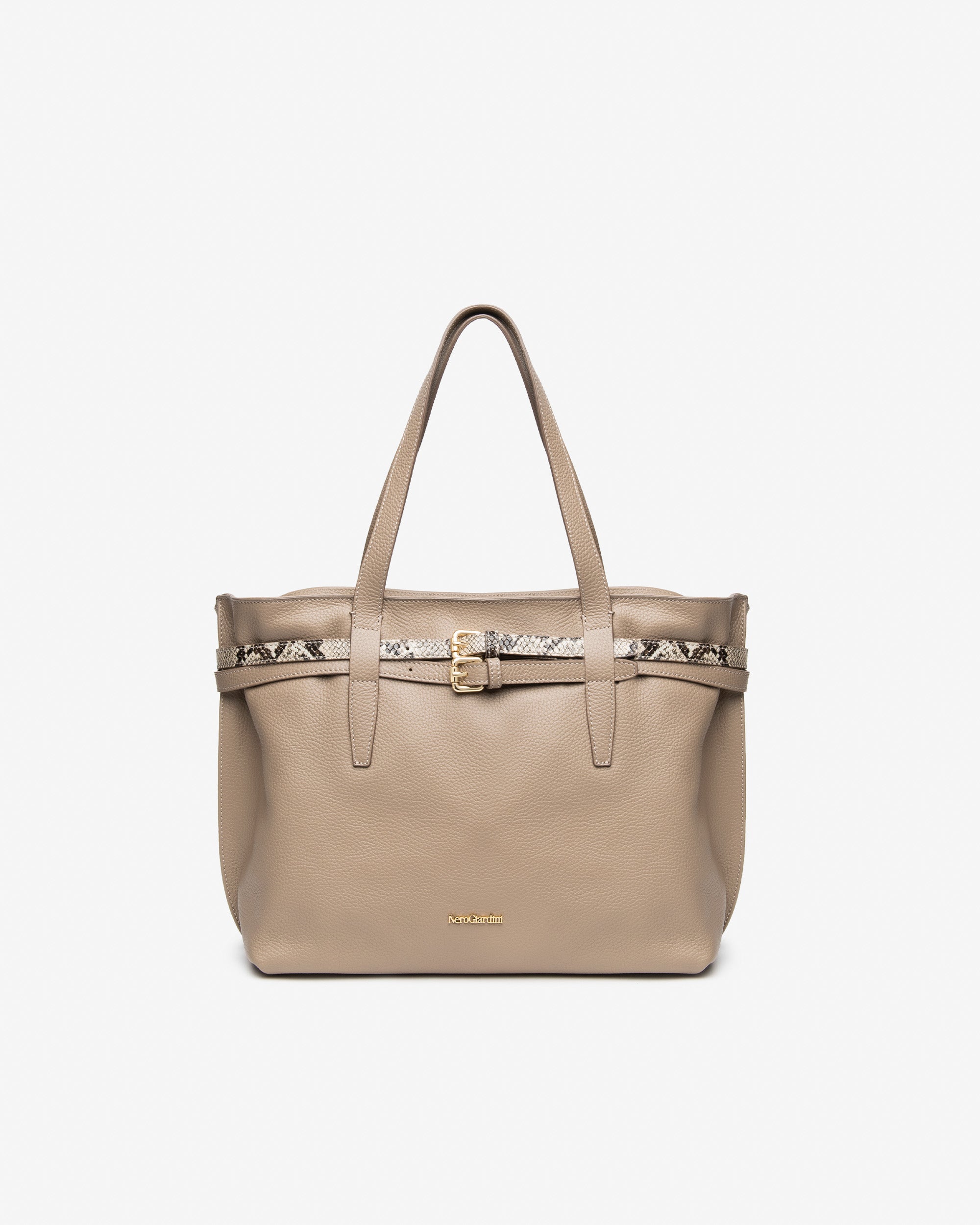 Borsa a Spalla da Donna in Pelle e Materiale Tecnico
