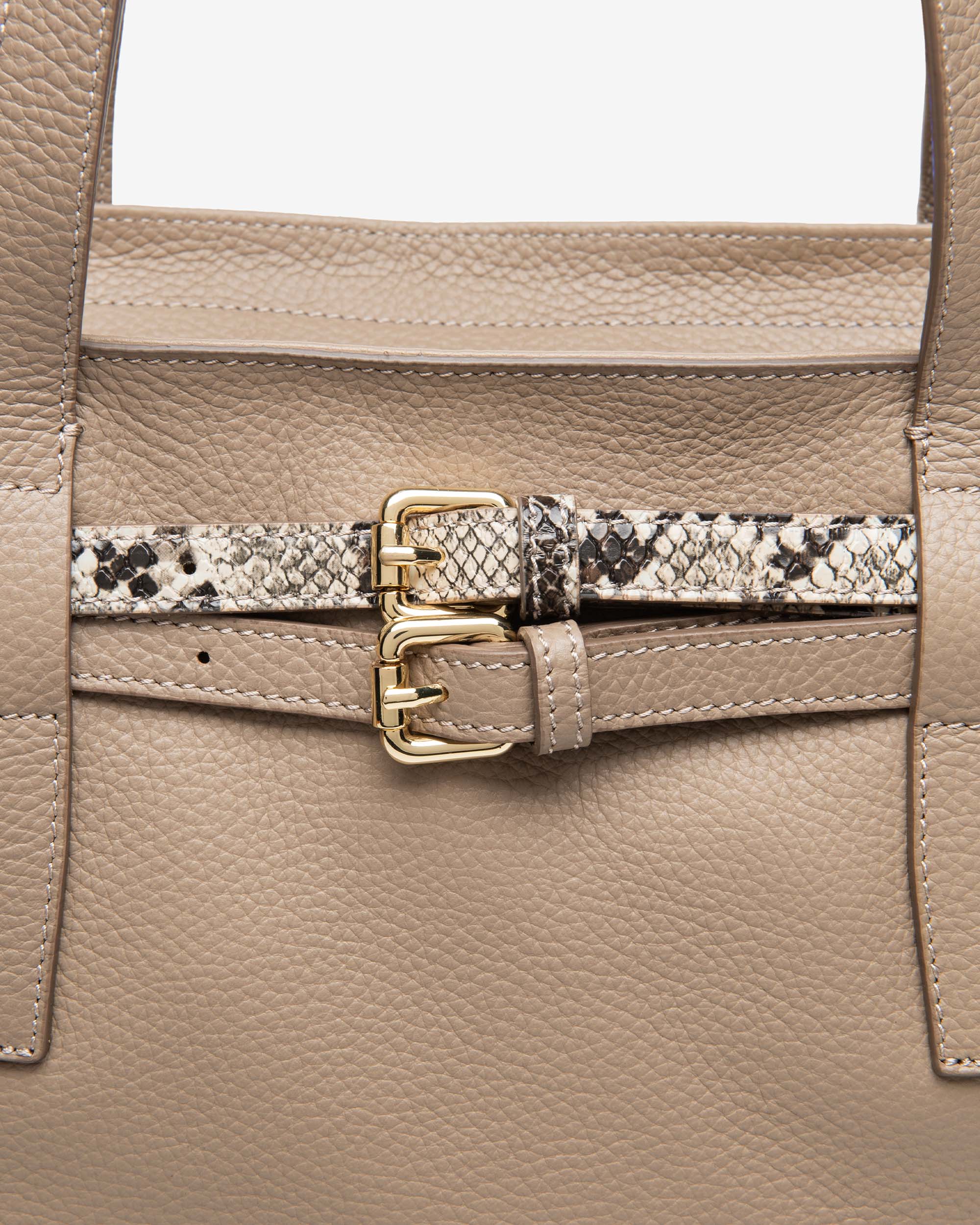 Borsa a Spalla da Donna in Pelle e Materiale Tecnico