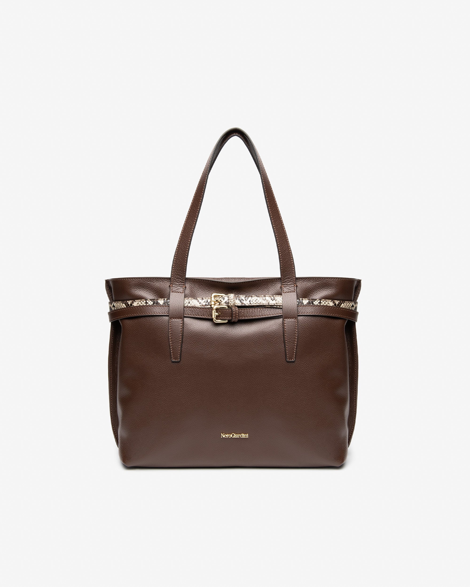 Borsa a Spalla da Donna in Pelle e Materiale Tecnico