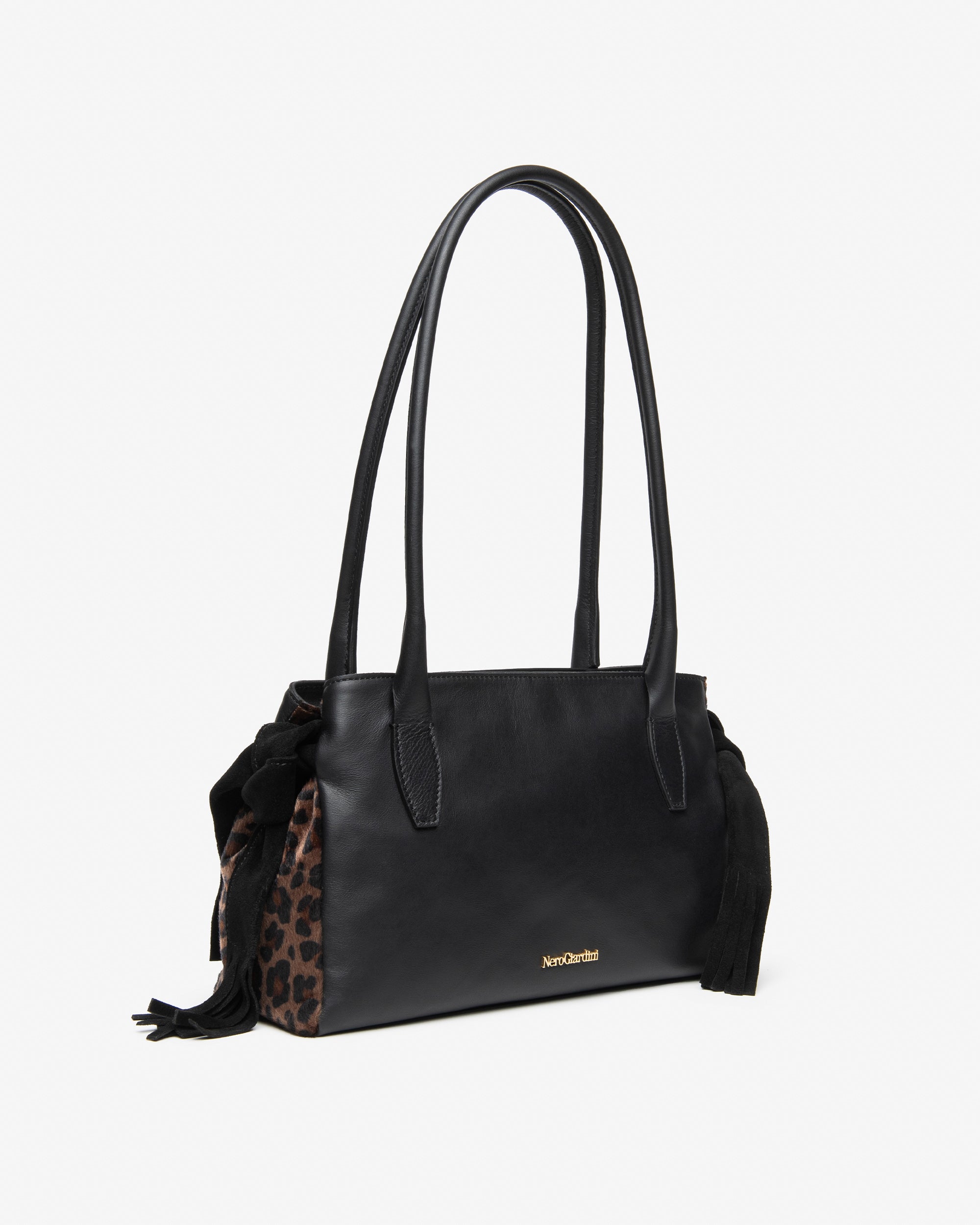 Bauletto da Donna in Pelle e Materiale Tecnico