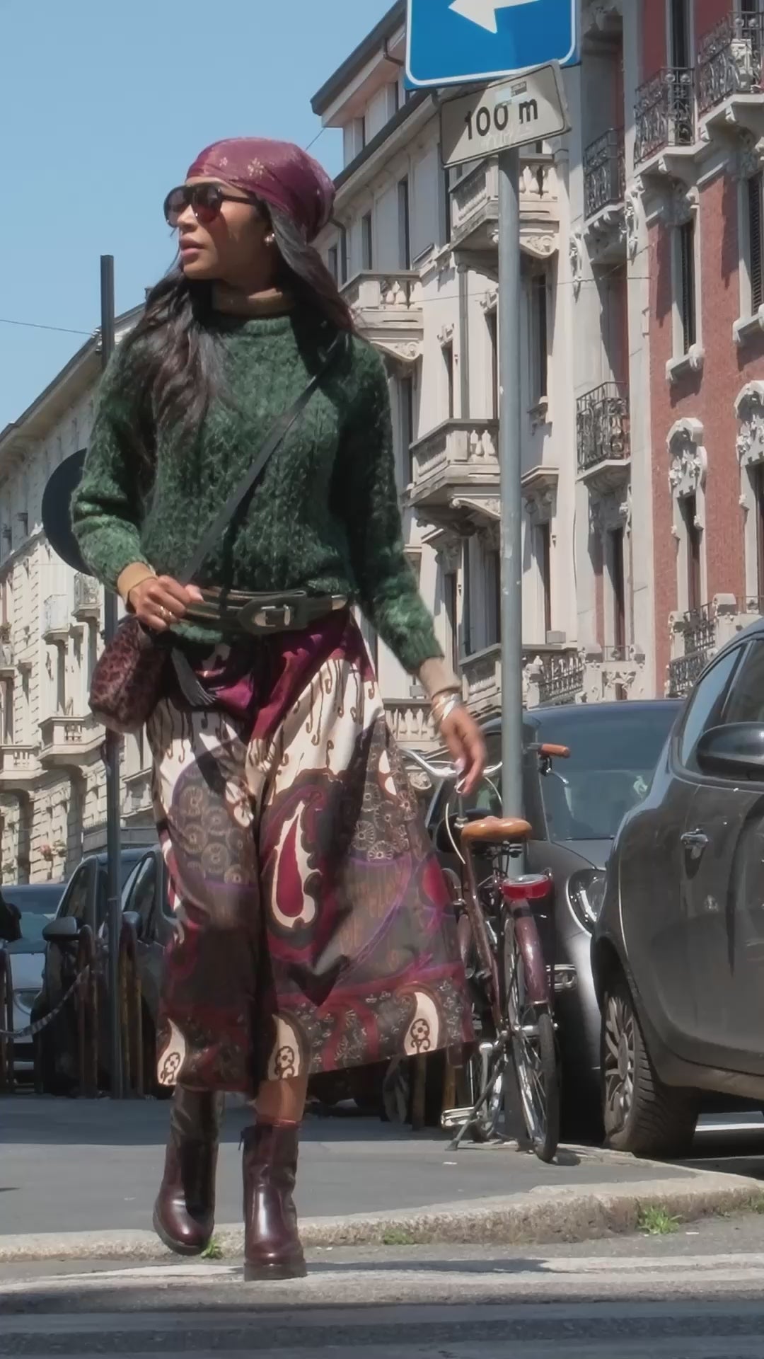 Borsa a Tracolla da Donna in Materiale Tecnico e Pelle