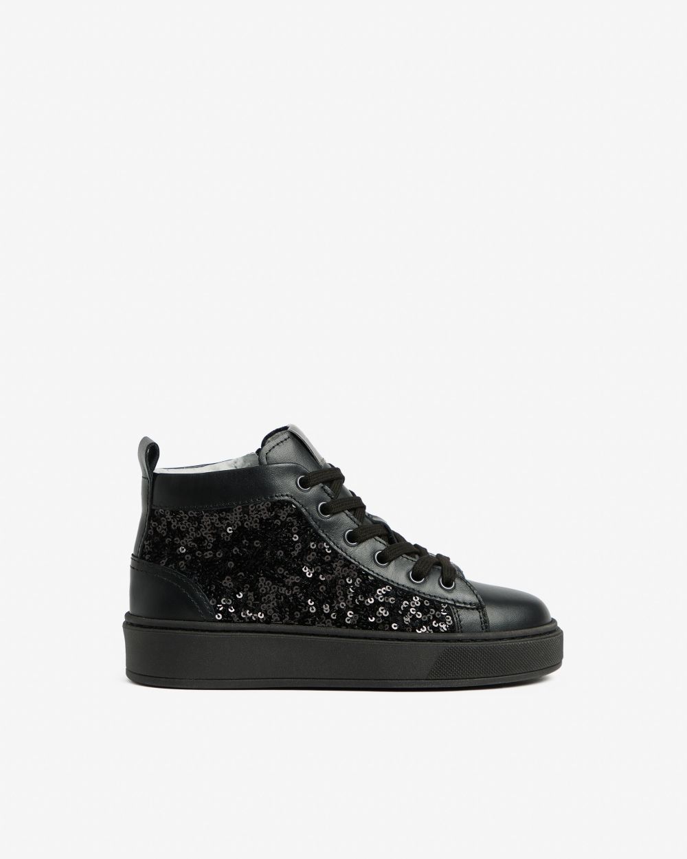 Teen Girls’ Leather and Fabric Sneakers