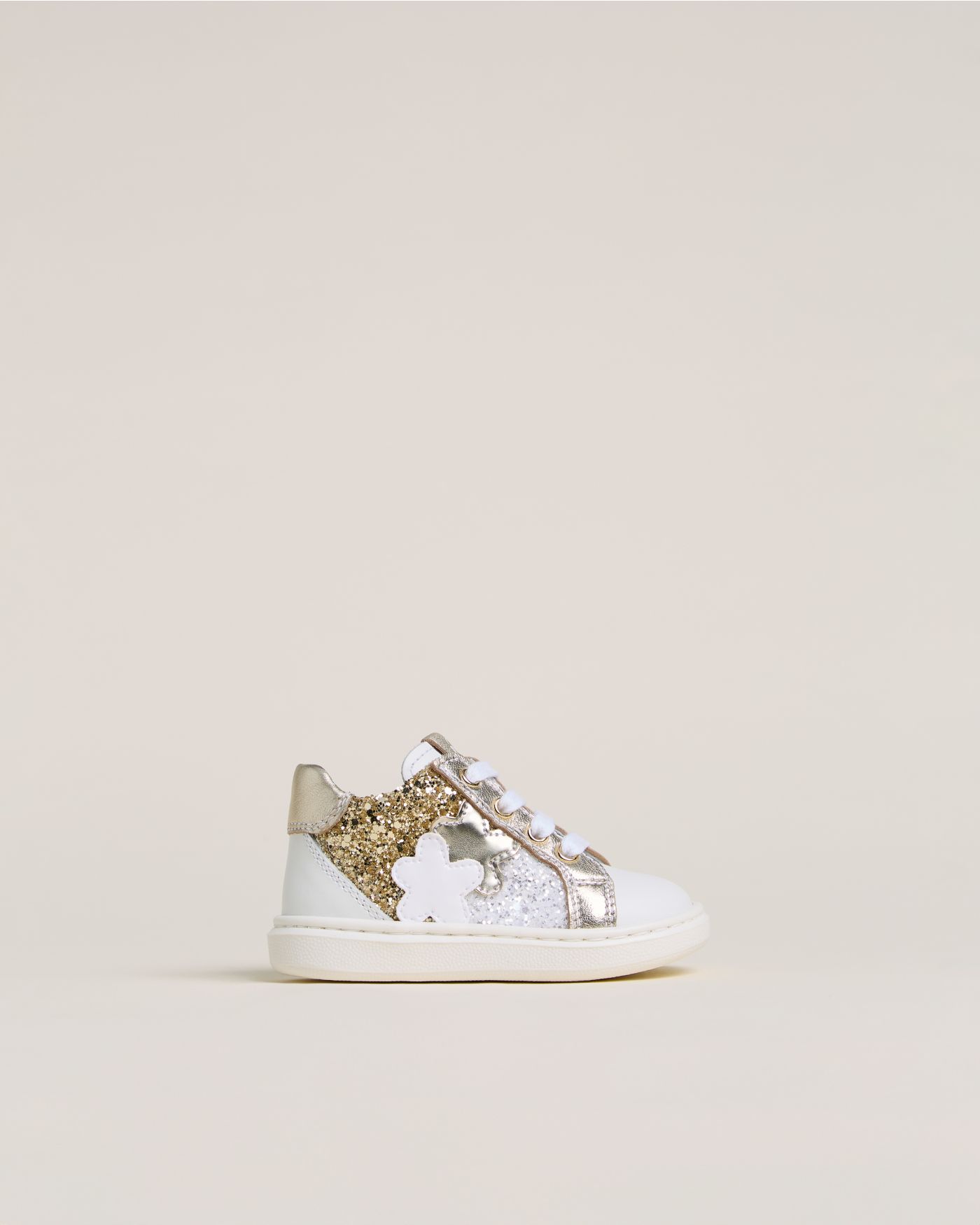 Junior Leather and Technical Fabric Sneakers for Girls