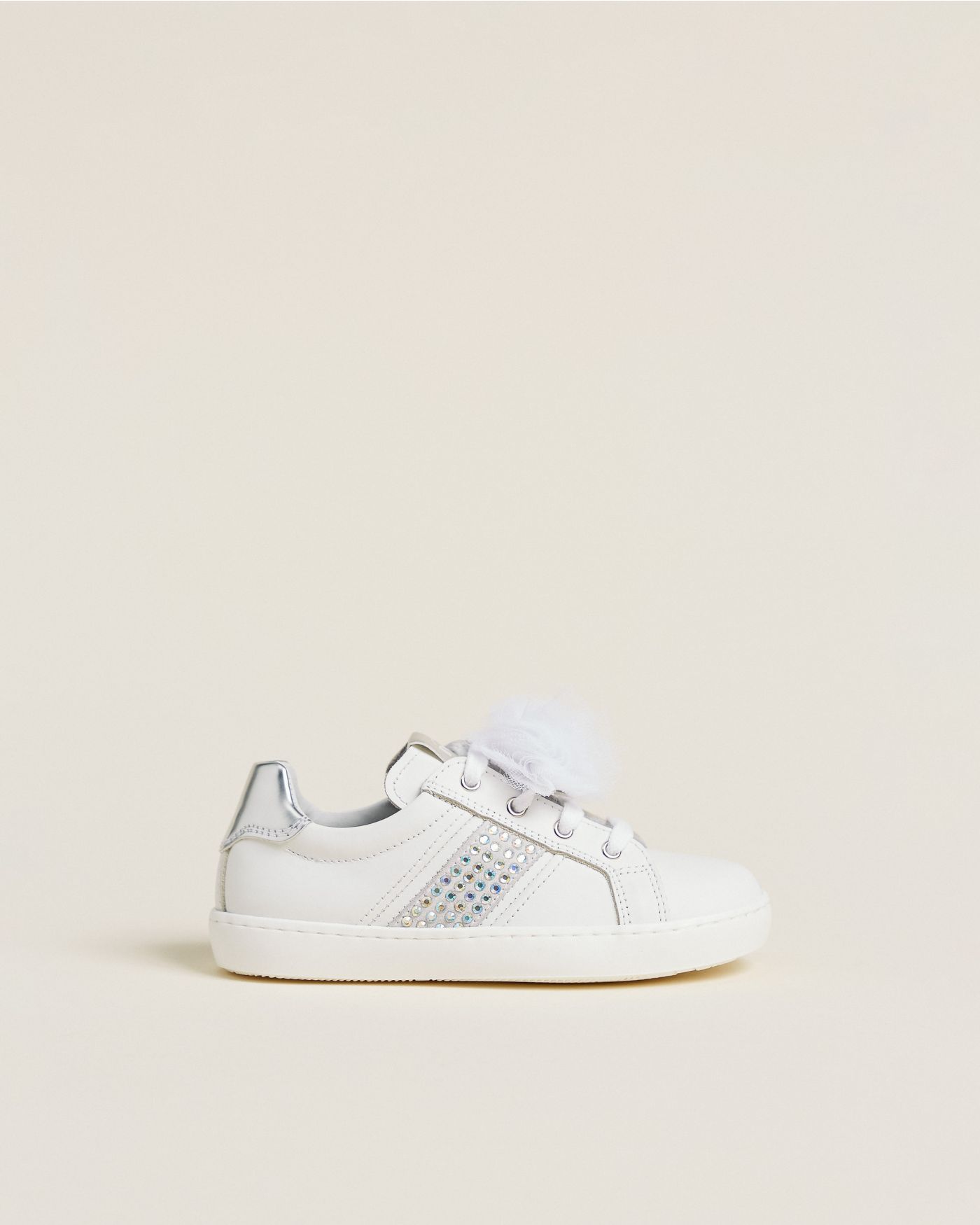 Junior Leather and Technical Fabric Sneakers for Girls