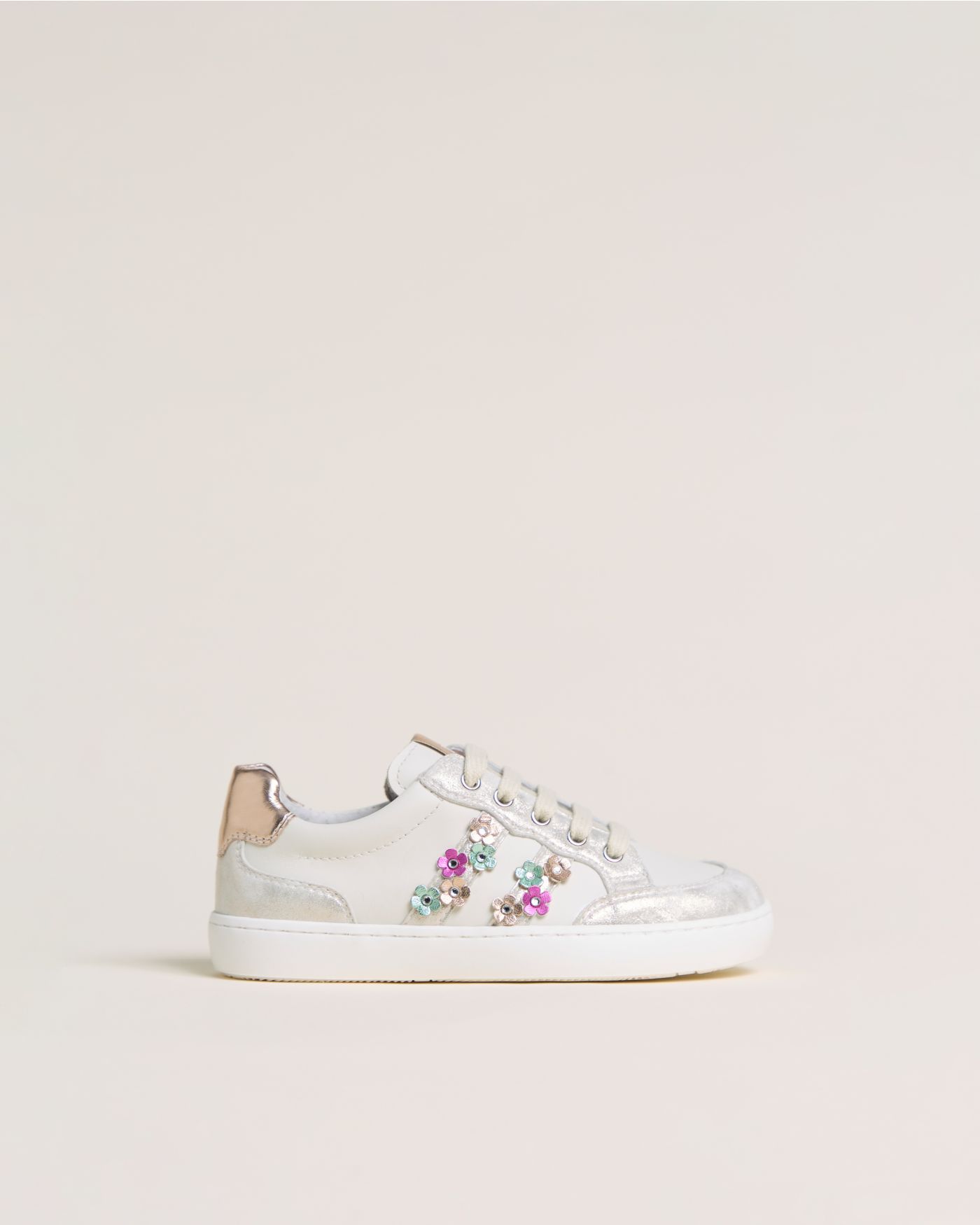 Junior Leather and Technical Fabric Sneakers for Girls