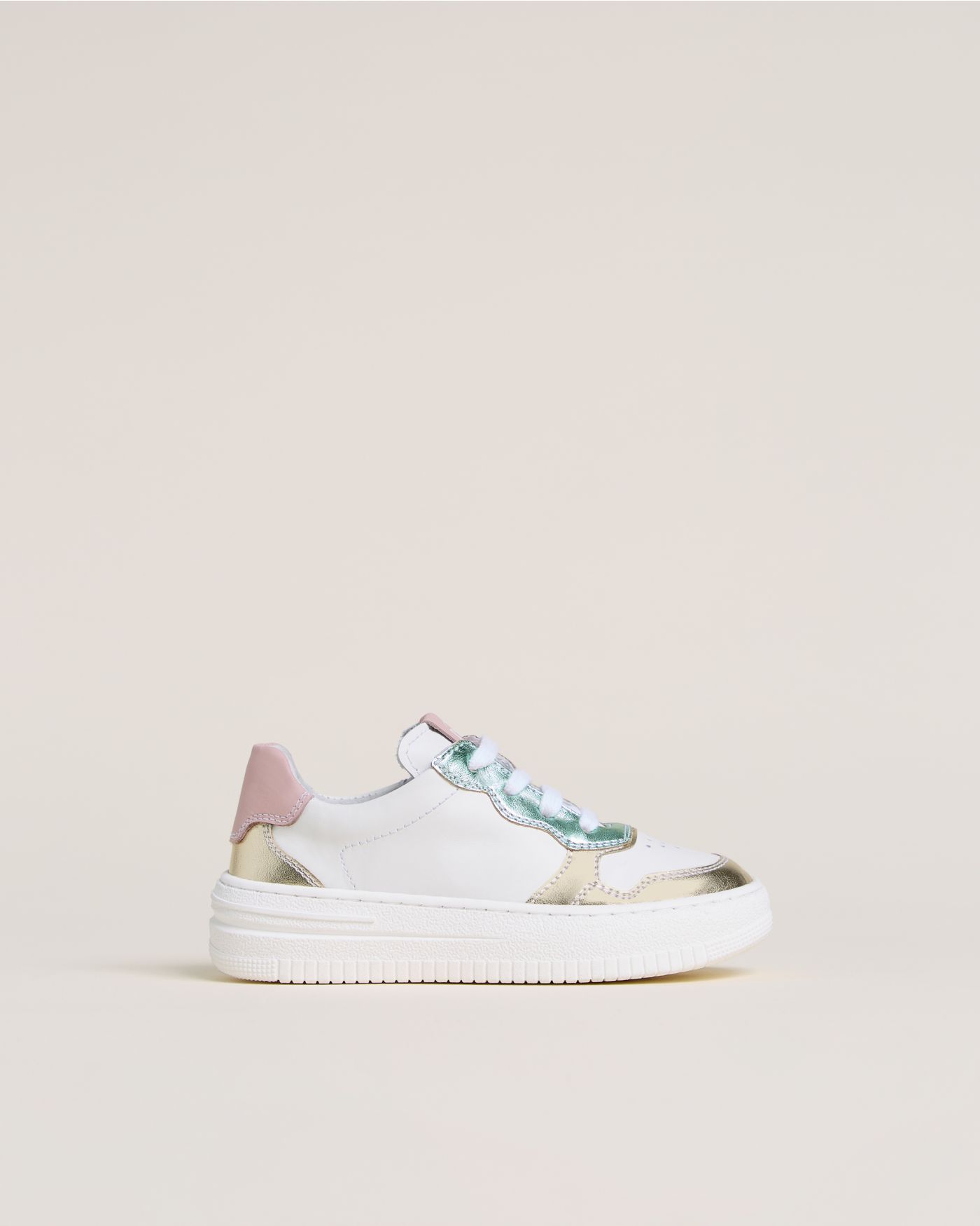 Junior Leather and Technical Fabric Sneakers for Girls