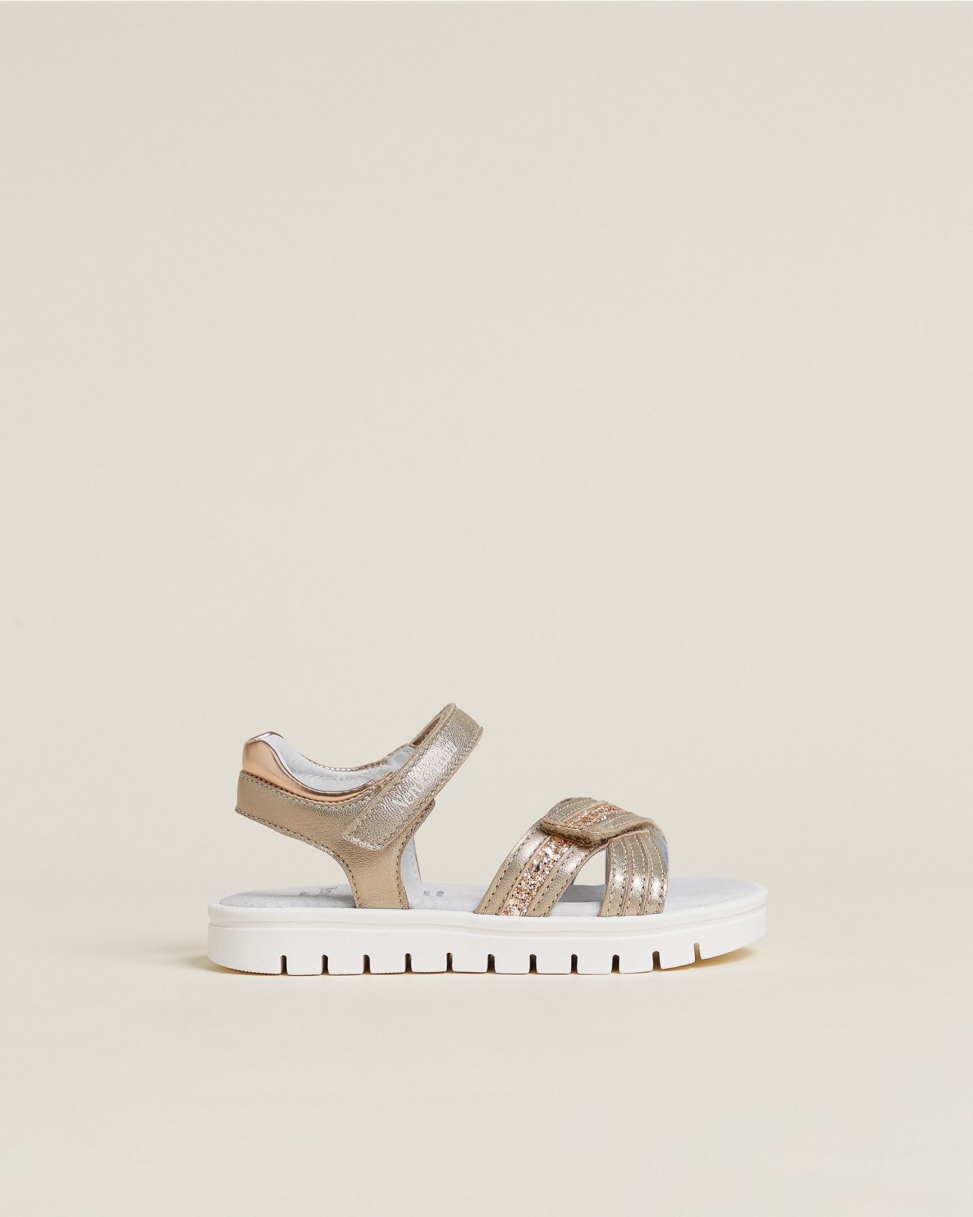 Junior Leather and Technical Fabric Sandals for Girls