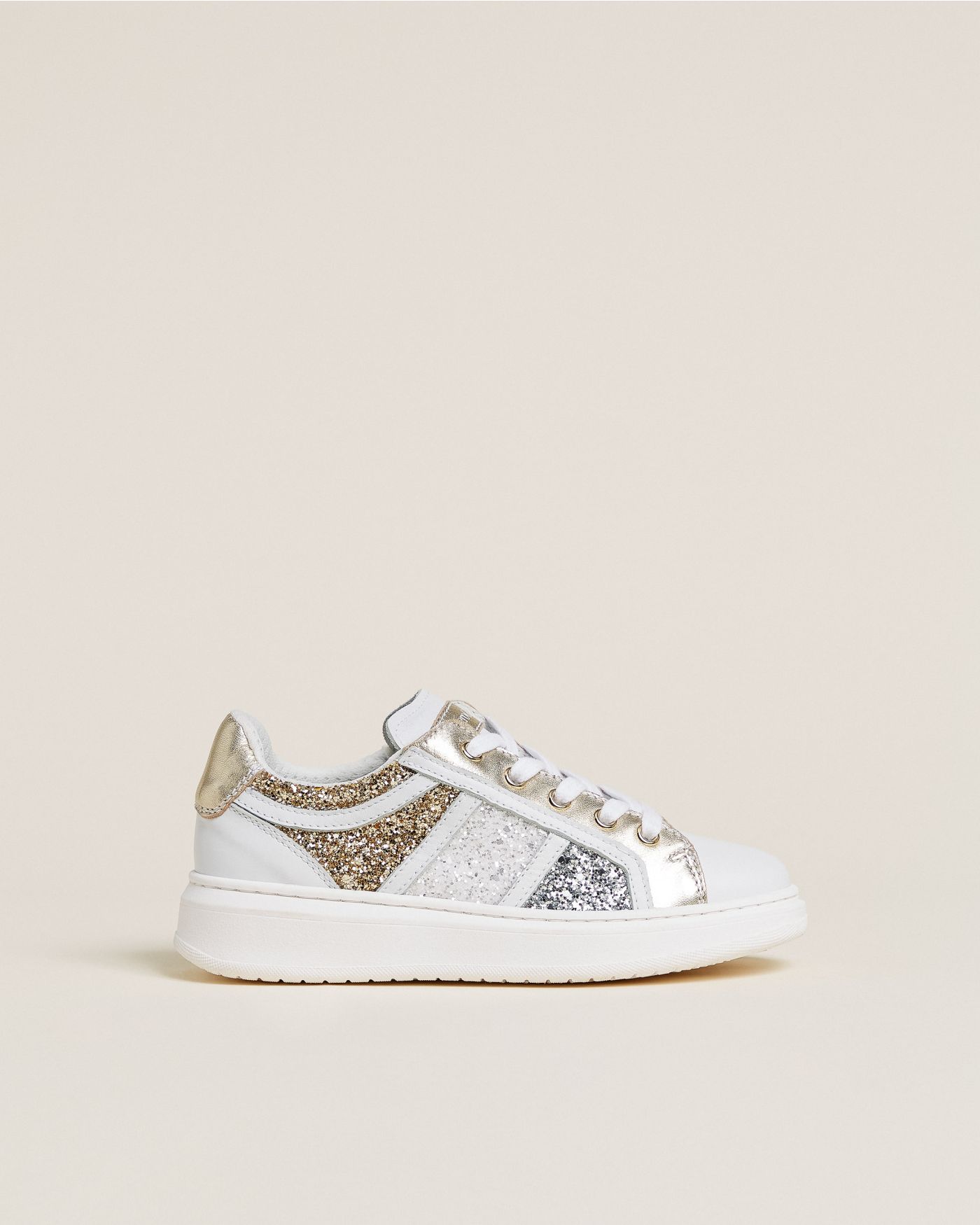 Teen Girls’ Leather and Technical Fabric Sneakers
