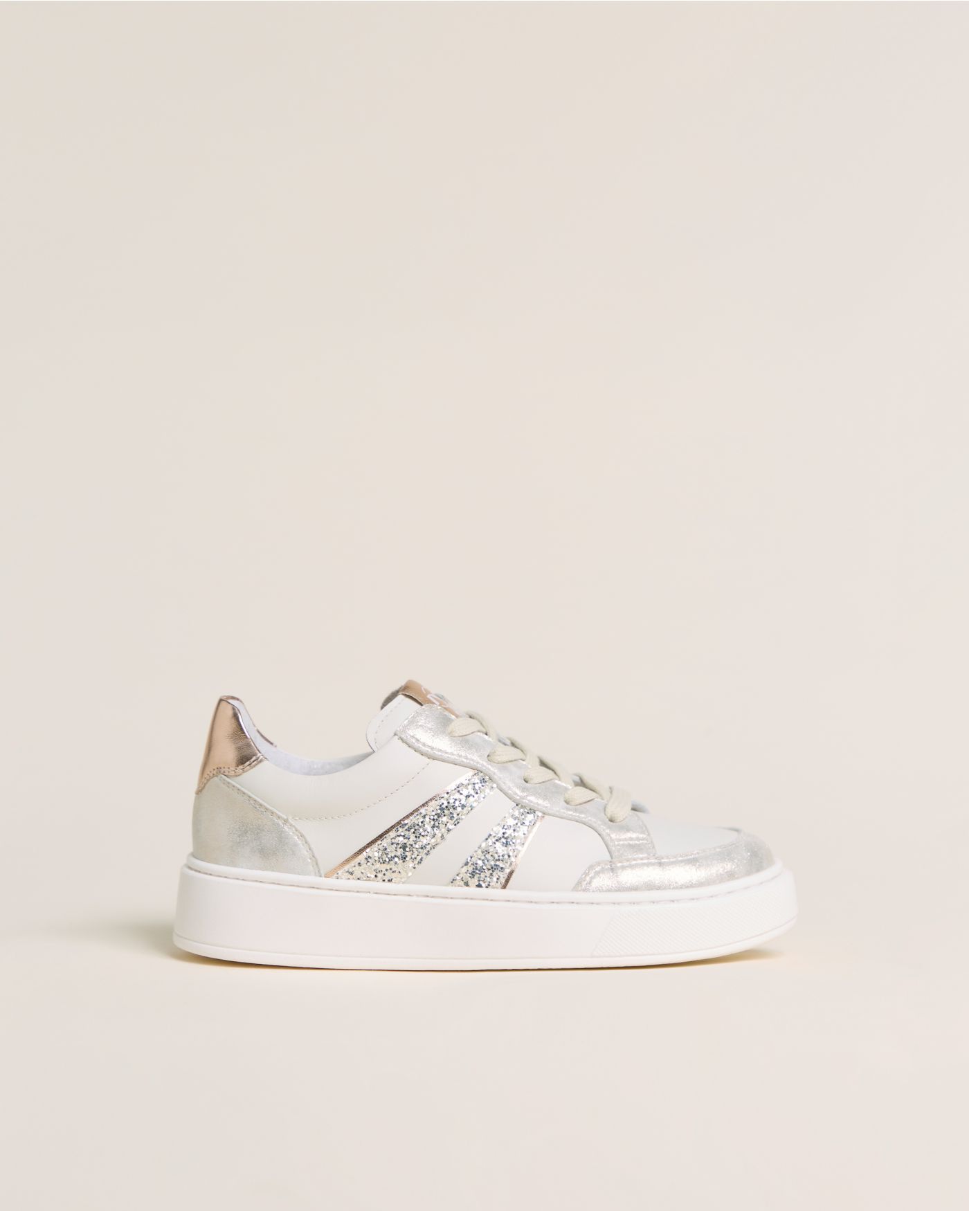 Teen Girls’ Leather and Technical Fabric Sneakers