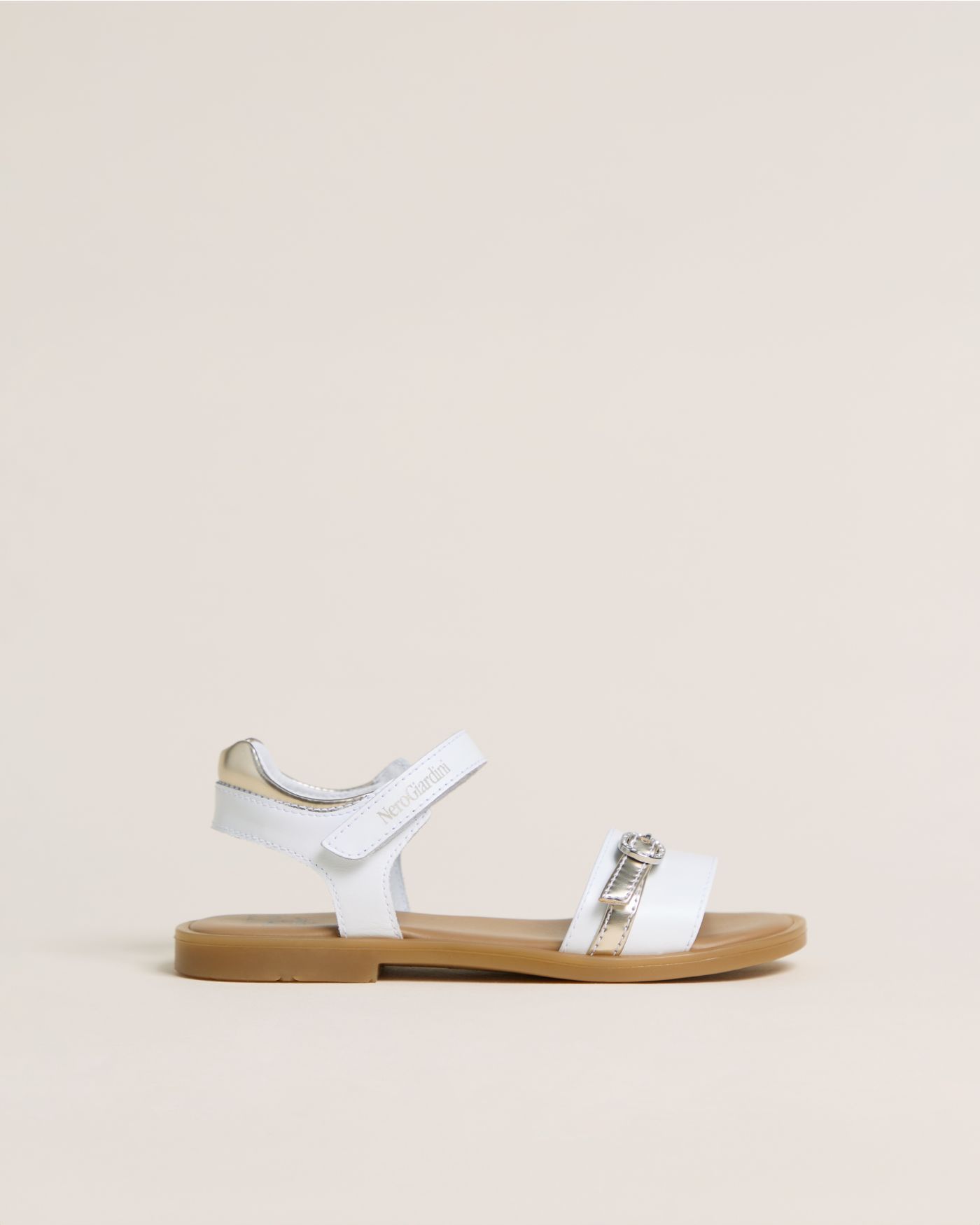Teen Girls’ Leather and Technical Fabric Sandals