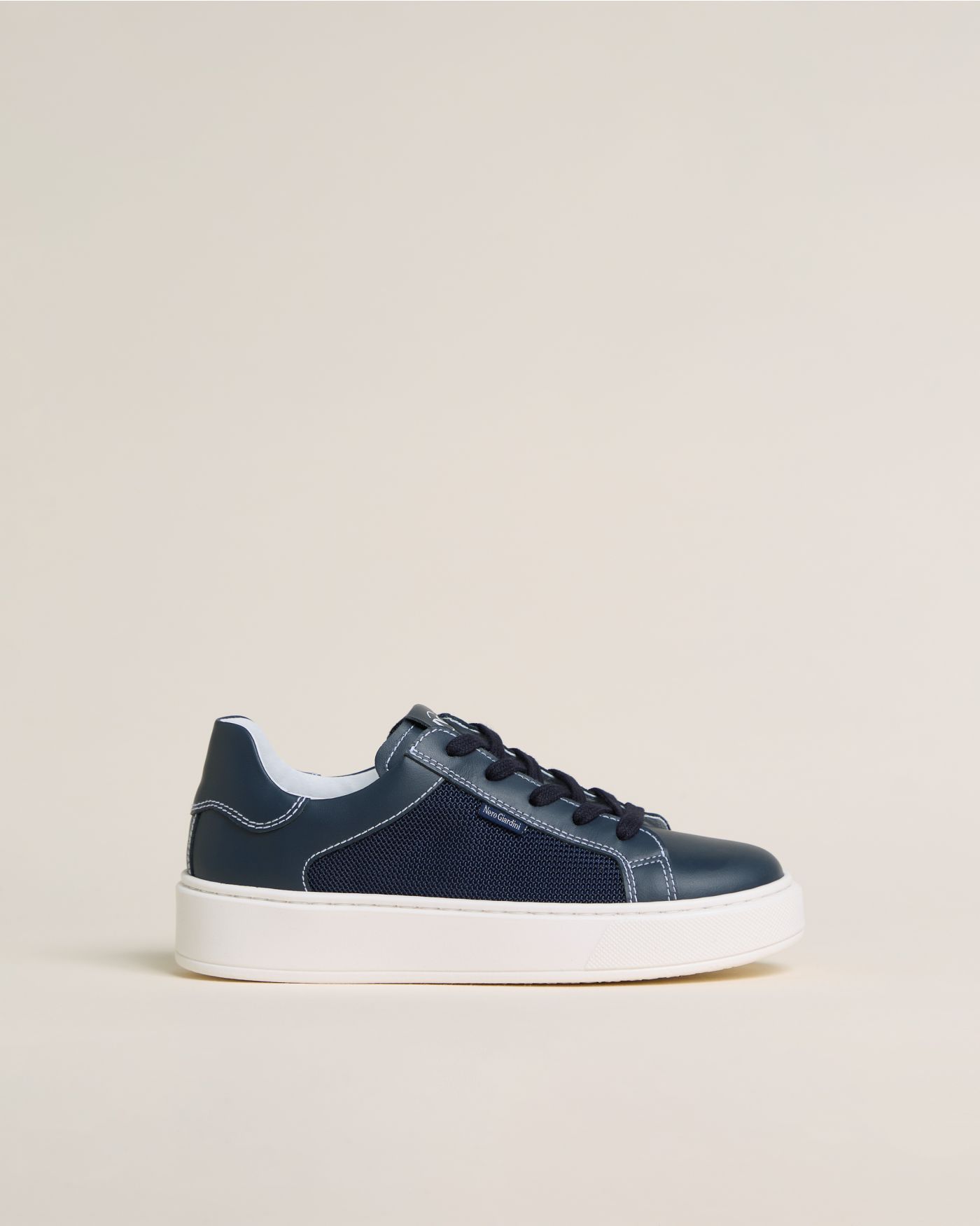 Teen Boys’ Leather and Canvas Sneakers