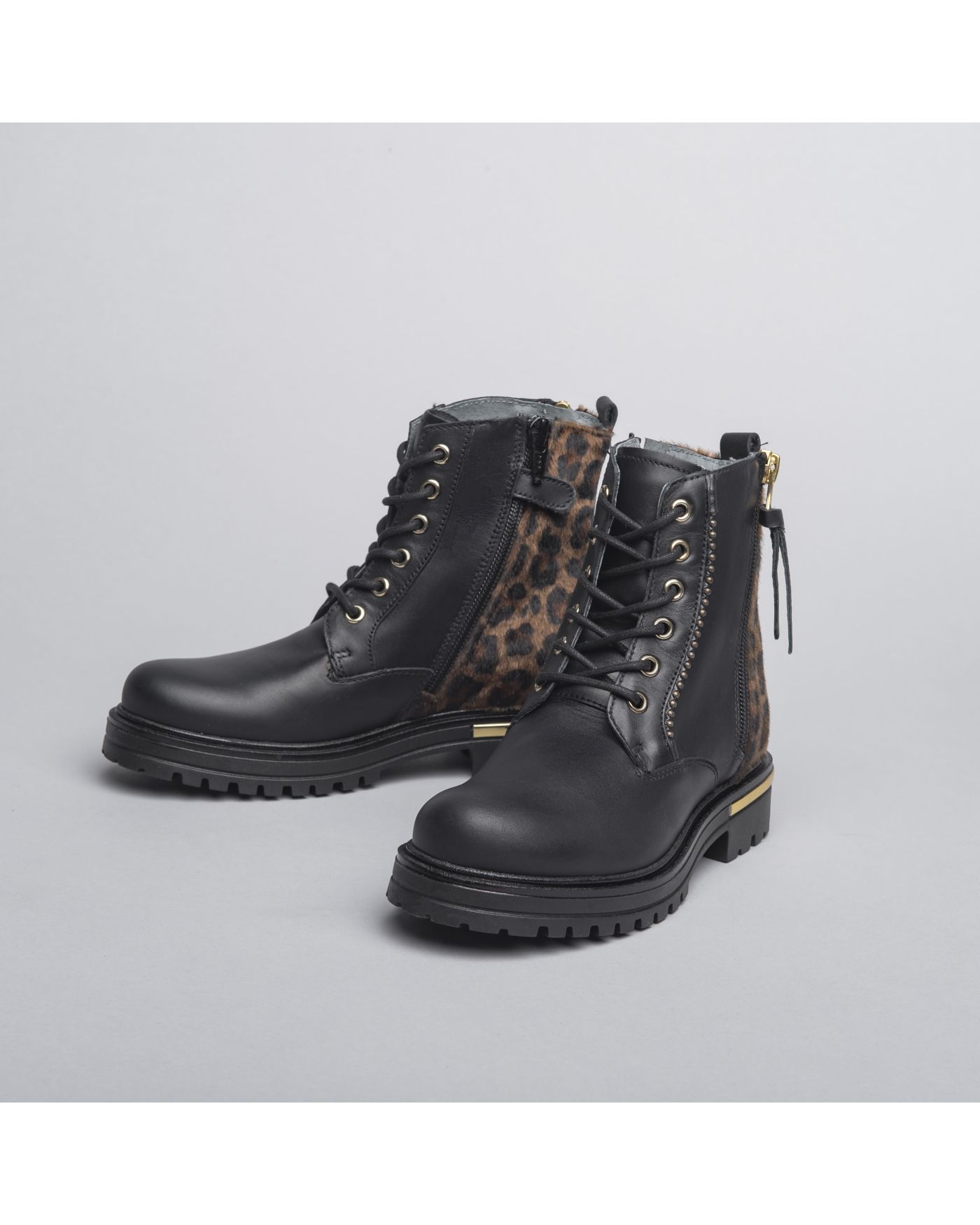 Stivaletti Teen da Ragazza in Pelle e Materiale Tecnico 08A_I031765F