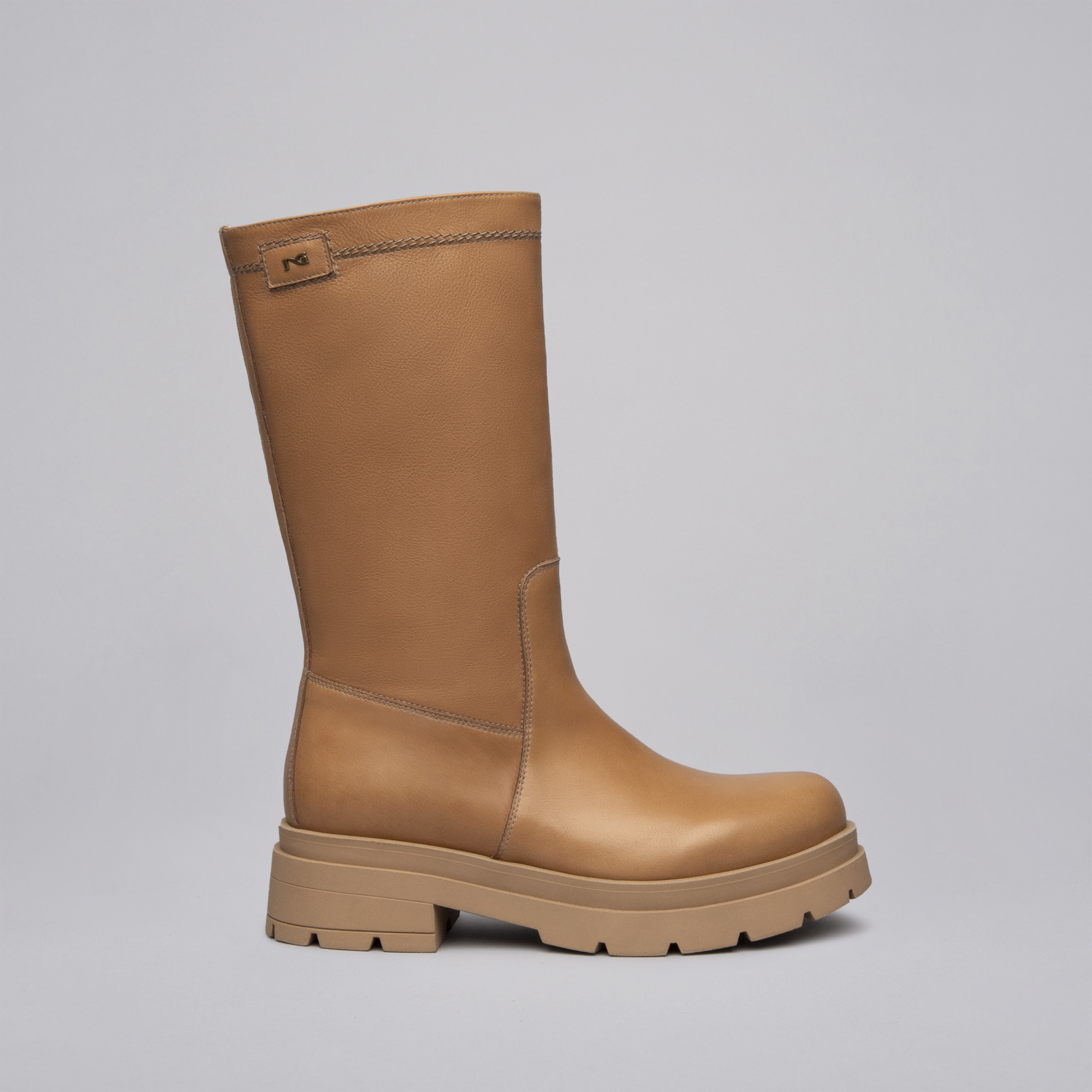 Nero Giardini donna combat boots in pelle I114320D colore malto made in italy 